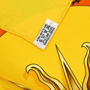 Hermes Scarf Carre 90 DIES ET HORE Yellow Small Good