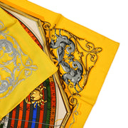 Hermes Scarf Carre 90 DIES ET HORE Yellow Small Good