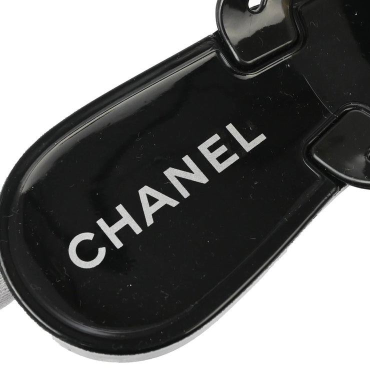 Chanel * Black Enamel Mules Shoes Sandals #35