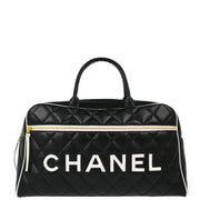 Chanel 1994-1996 Black Calfskin Bowling Bag 50