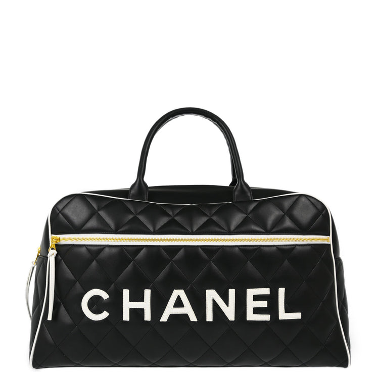 Chanel 1994-1996 Black Calfskin Bowling Bag 50