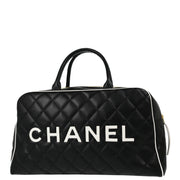 Chanel 1994-1996 Black Calfskin Bowling Bag 50