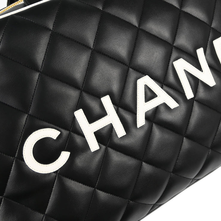 Chanel 1994-1996 Black Calfskin Bowling Bag 50