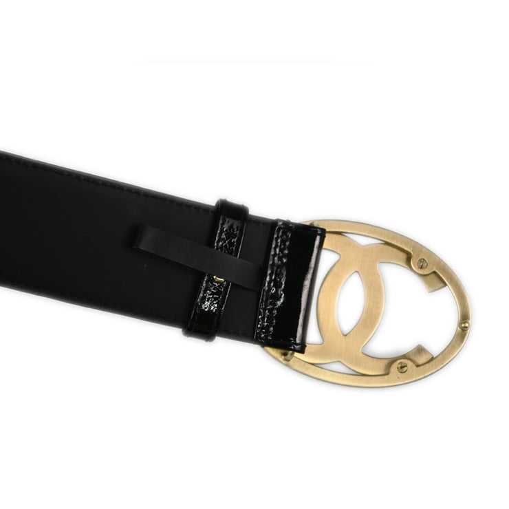 Chanel Black Leather Belt #75/30 07P Small Good