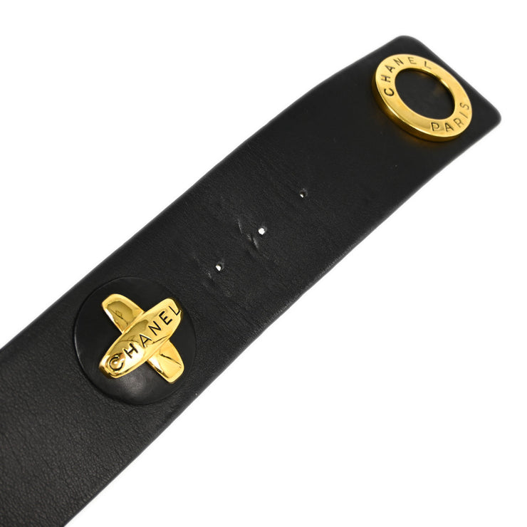 Chanel Black Leather Belt #75/30 93A Small Good