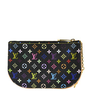 Louis Vuitton Black Multicolor Pochette MM Coin Purse Wallet M60031