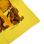 Hermes Scarf Carre 90 CONCERTO Yellow Small Good