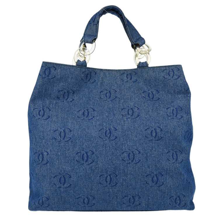 Chanel 2002-2003 Blue Denim Tote Handbag