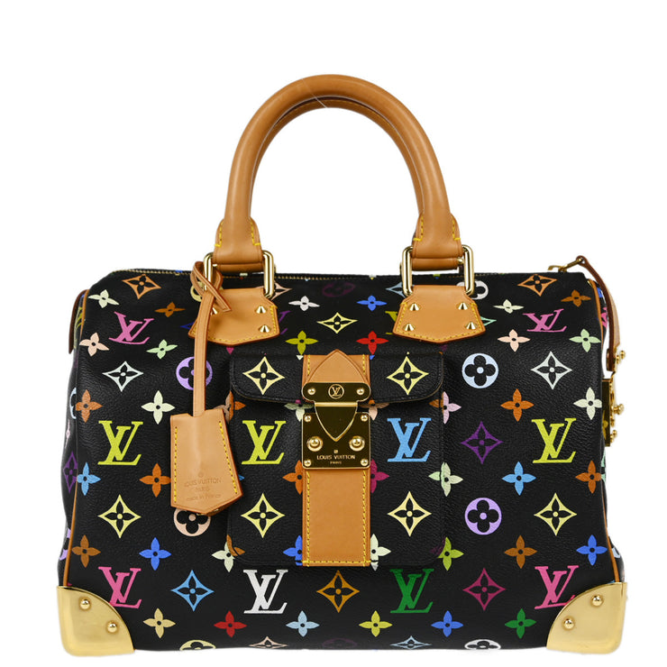 Louis Vuitton Black Monogram Multicolor Speedy 30 Handbag M92642