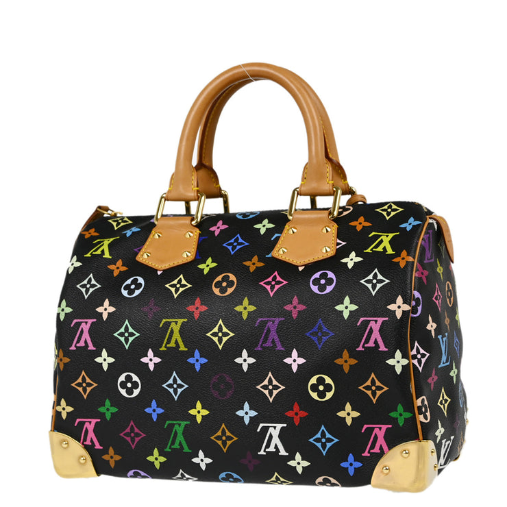 Louis Vuitton Black Monogram Multicolor Speedy 30 Handbag M92642