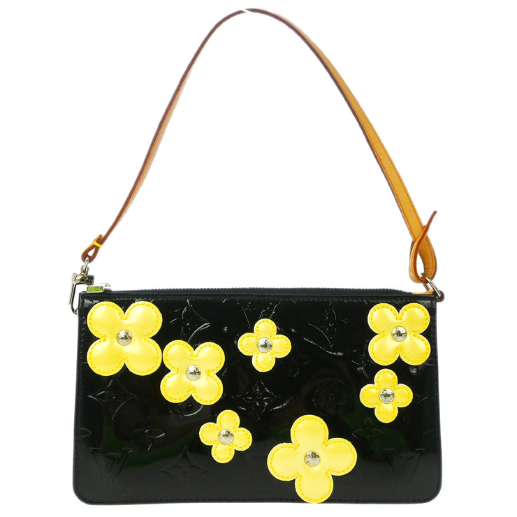 Louis Vuitton 2002 Black Flower Vernis Lexington Handbag M92245