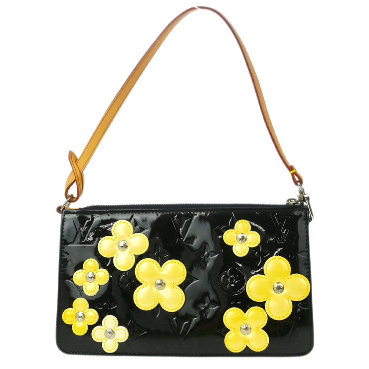 Louis Vuitton 2002 Black Flower Vernis Lexington Handbag M92245