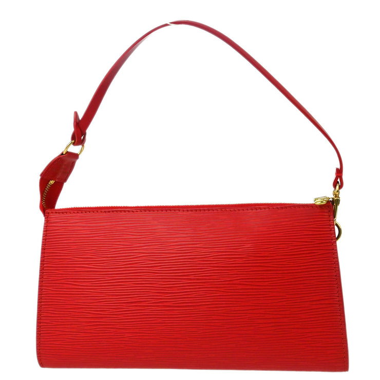 Louis Vuitton 2004 Red Epi Pochette Accessoires Pouch Handbag M5298E