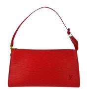 Louis Vuitton 2003 Red Epi Pochette Accessoires Pouch Handbag M5298E