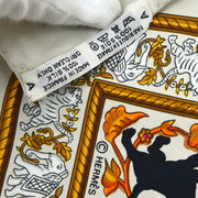 Hermes Scarf Carre 90 Chasse En Inde Gray Small Good