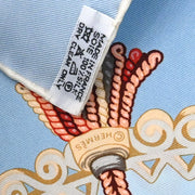 Hermes Scarf Carre 90 Paperoles Light Blue Small Good