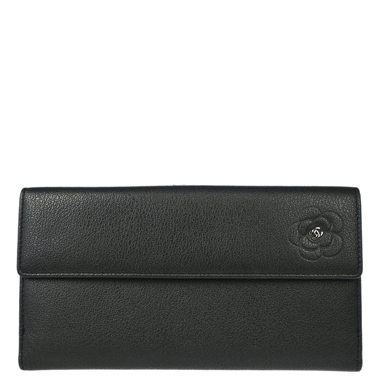 Chanel Black Camellia Bifold Wallet