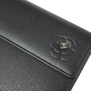 Chanel Black Camellia Bifold Wallet