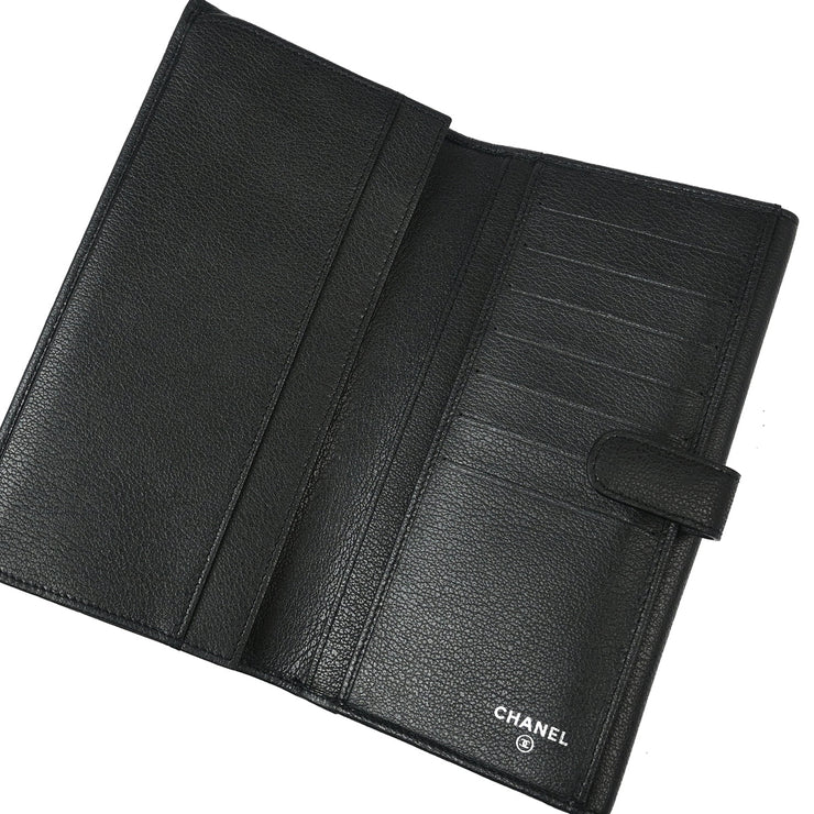 Chanel Black Camellia Bifold Wallet