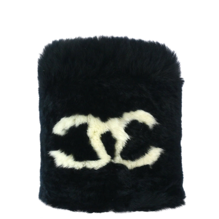 Chanel Black Fur Bracelet Bangle Wristband