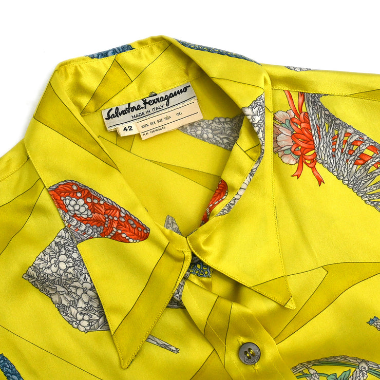 Salvatore Ferragamo Blouse Shirt Yellow #42