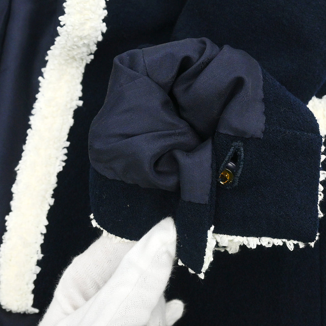 Chanel 1995 Setup Suit Jacket Skirt Navy #36 – AMORE Vintage