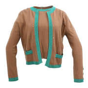 Chanel 1996 Ensemble Cardigan Top Brown #44