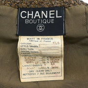 Chanel 1993 Collarless Single Breasted Jacket Brown