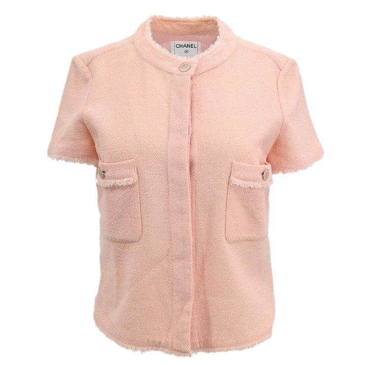 Chanel 2008 Short Sleeve Jacket Pink #38