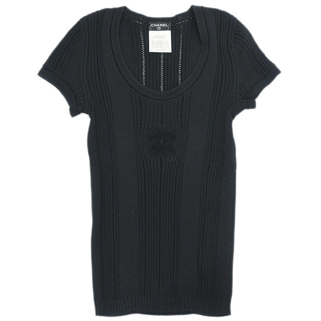 Chanel CHANEL logo tape print long sleeve T-shirt white