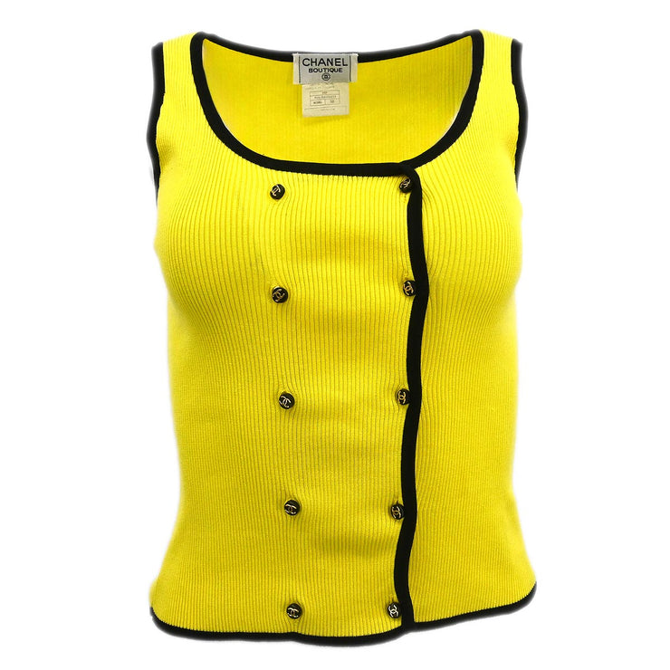 Chanel 1995 Sleeveless Top Yellow #38