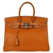 Hermes Cognac Epsom Birkin 35 Handbag