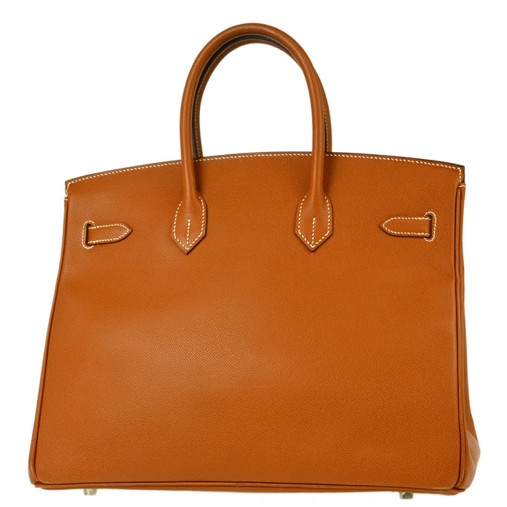 Hermes Cognac Epsom Birkin 35 Handbag