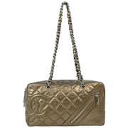 Chanel 2006-2008 Gold Calfskin Cambon Ligne Shoulder Bag