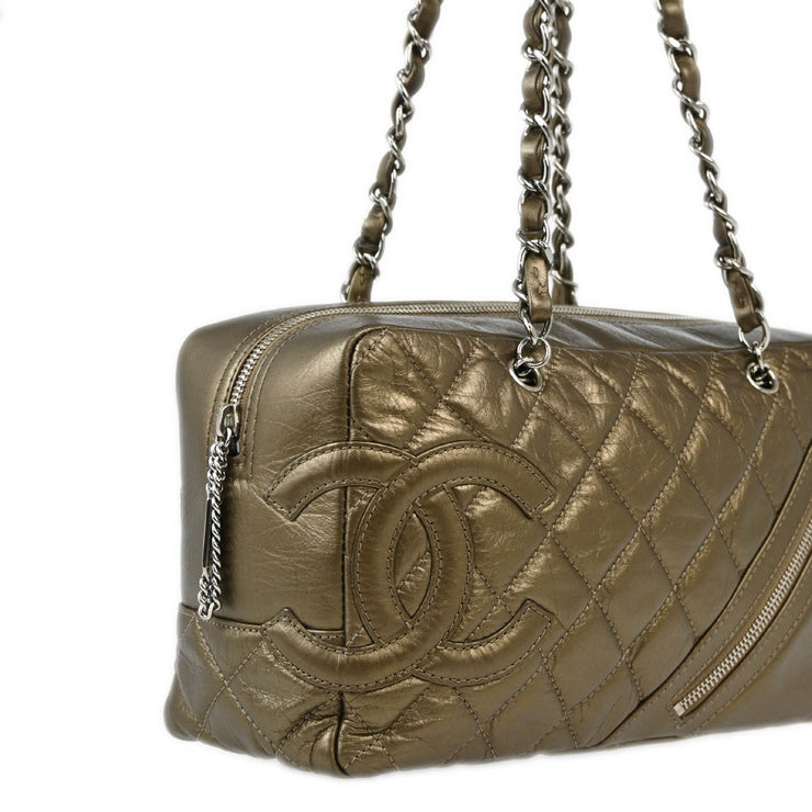 Chanel 2006-2008 Gold Calfskin Cambon Ligne Shoulder Bag