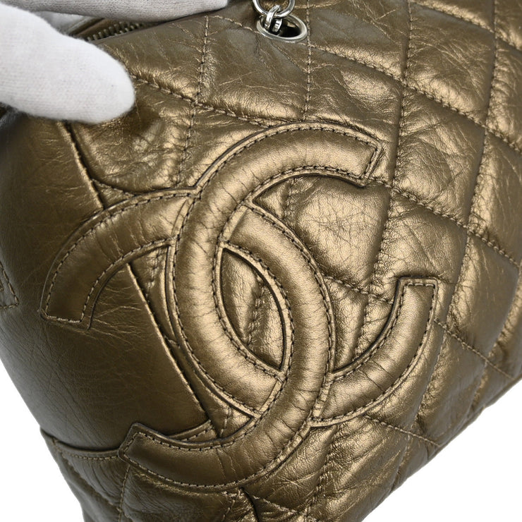 Chanel 2006-2008 Gold Calfskin Cambon Ligne Shoulder Bag