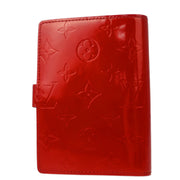 Louis Vuitton 2002 Red Monogram Vernis Agenda PM Note Book Cover R21016 Small Good