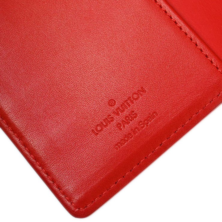 Louis Vuitton 2002 Red Monogram Vernis Agenda PM Note Book Cover R21016 Small Good