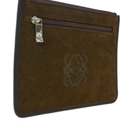 Loewe Brown Suede Pouch Bag