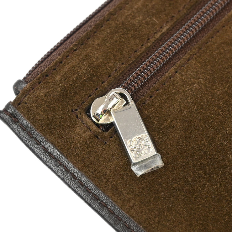 Loewe Brown Suede Pouch Bag