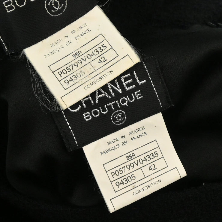 Chanel 1995 Setup Suit Jacket Skirt Black #42