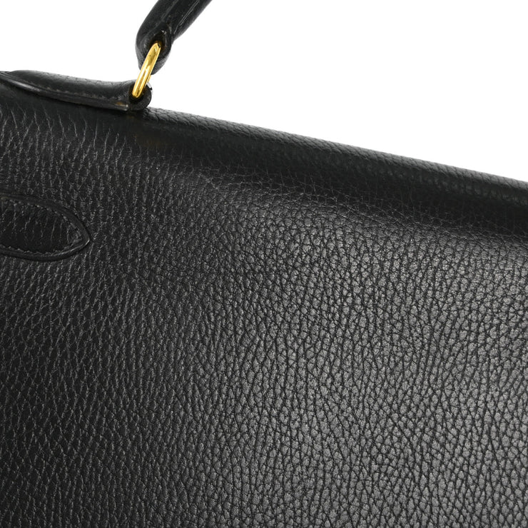 Hermes Black Ardennes Kelly 32 Sellier Handbag