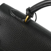 Hermes 1994 Black Ardennes Kelly 32 Sellier Handbag