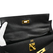 Hermes Black Ardennes Kelly 32 Sellier Handbag