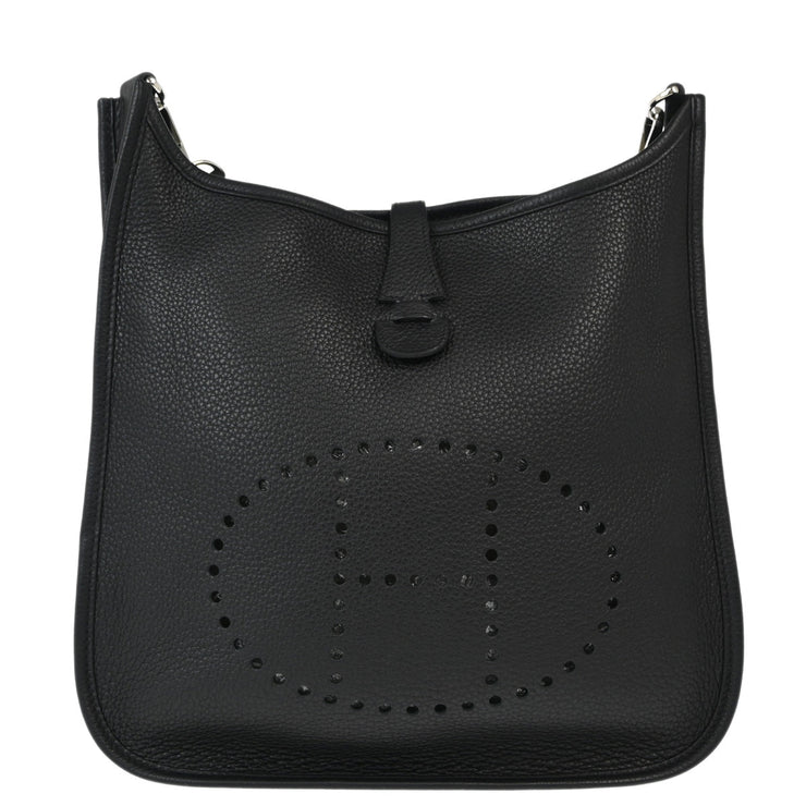 Hermes Black Taurillon Clemence Evelyne 3 29 PM Shoulder Bag