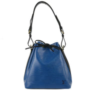 Louis Vuitton 1995 Blue Black Epi Petite Noe Bucket Shoulder Bag M44152