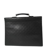 Gucci Black Guccissima Briefcase