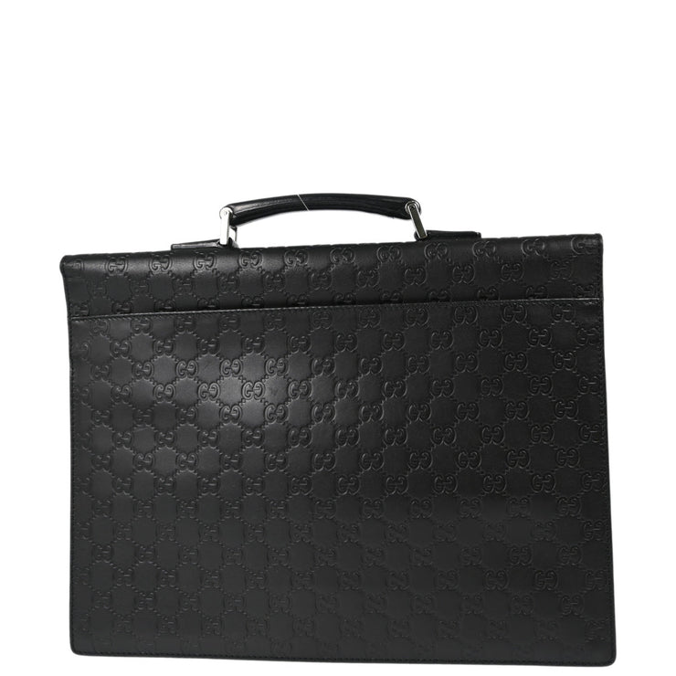 Gucci Black Guccissima Briefcase