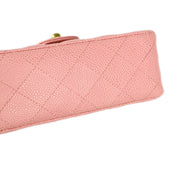 Chanel 2005-2006 Pink Caviar Mini Classic Square Flap Shoulder Bag 17