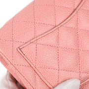 Chanel 2005-2006 Pink Caviar Mini Classic Square Flap Shoulder Bag 17